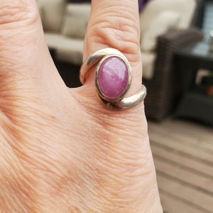Silver Ring With Precious Gemstone Size 5